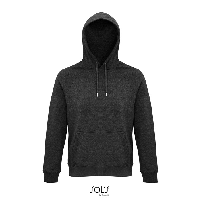 Hoodie unisexe coton bio rPET personnalisé 280g - STELLAR anthracite chiné
